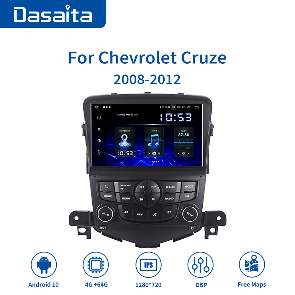 

Dasaita автомобиля 2 Din 8 "Multi Touch Экран Android 10,0 GPS для Chevrolet Cruze 2008 2009 2010 2011 авто радио навигации TDA7850