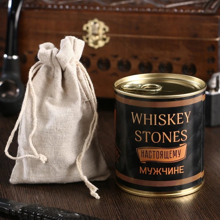 Набор камней для виски &quotWhiskey stones. Vintage&quot в консервной банке 9 шт. 4832938 |