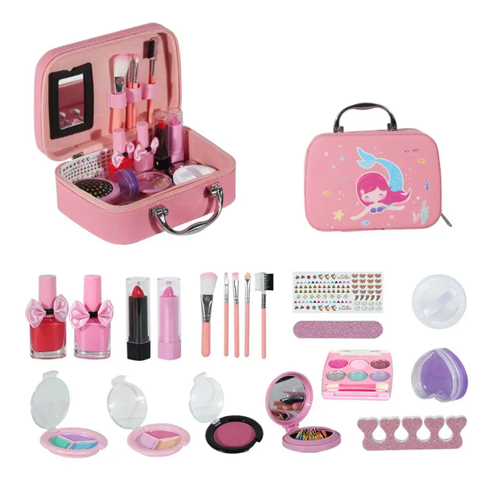 

Kids Washable Makeup Girls Toys Pretend Play Toys Cosmetics Make Up Set Box For Kids Girl Christmas Birthday Gift Toys Safety