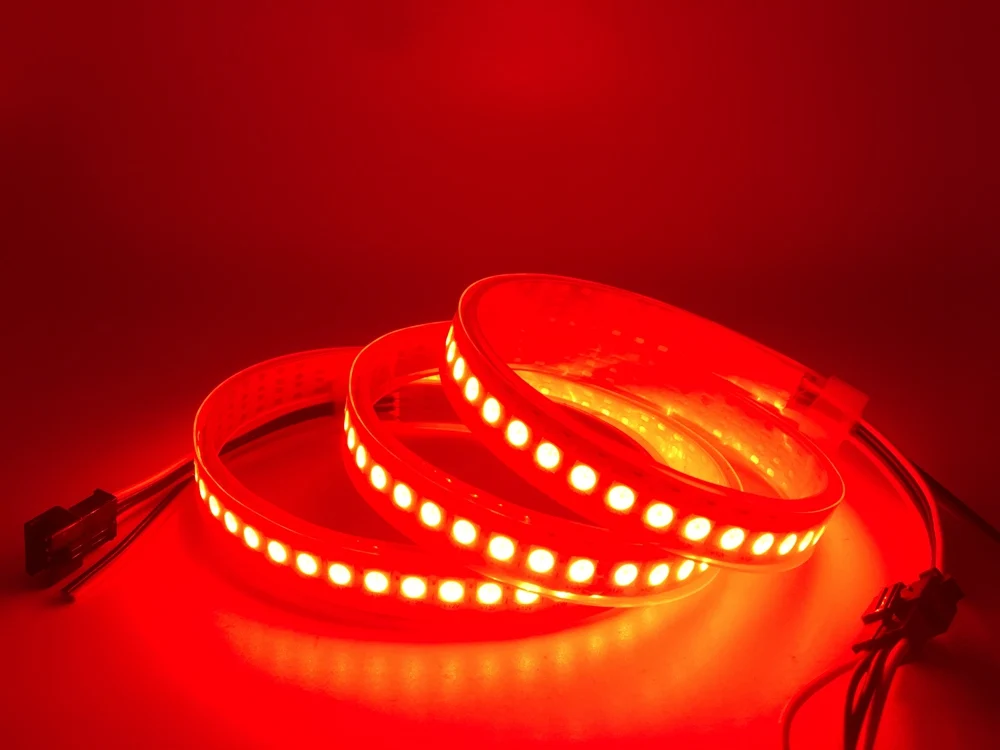 DC12V WS2815(WS2812B WS2813 обновление) RGB светодиодные пиксельные полосы, индивидуально адресуемый белый PCB двухсигнальный светодиодный светильник