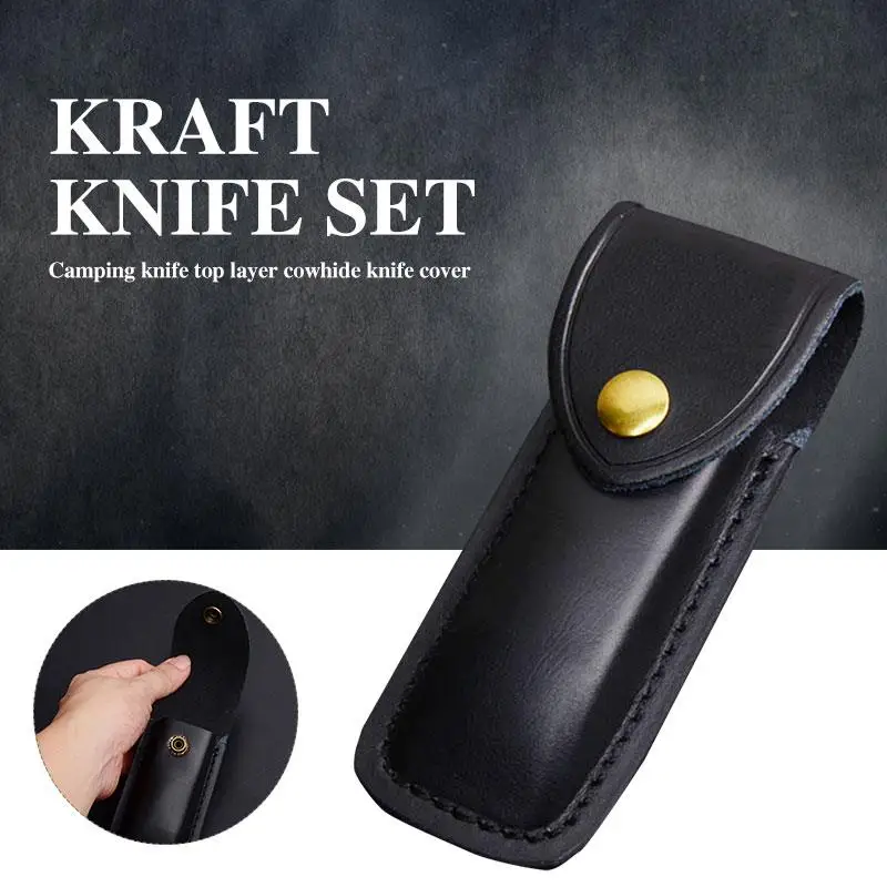 Чехол для охотничьего ножа из черной кожи|Уличные инструменты| |