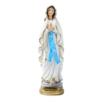 our lady of lourdes blessed virgin mother mary catholic religious gift colored resin figurine statue h051