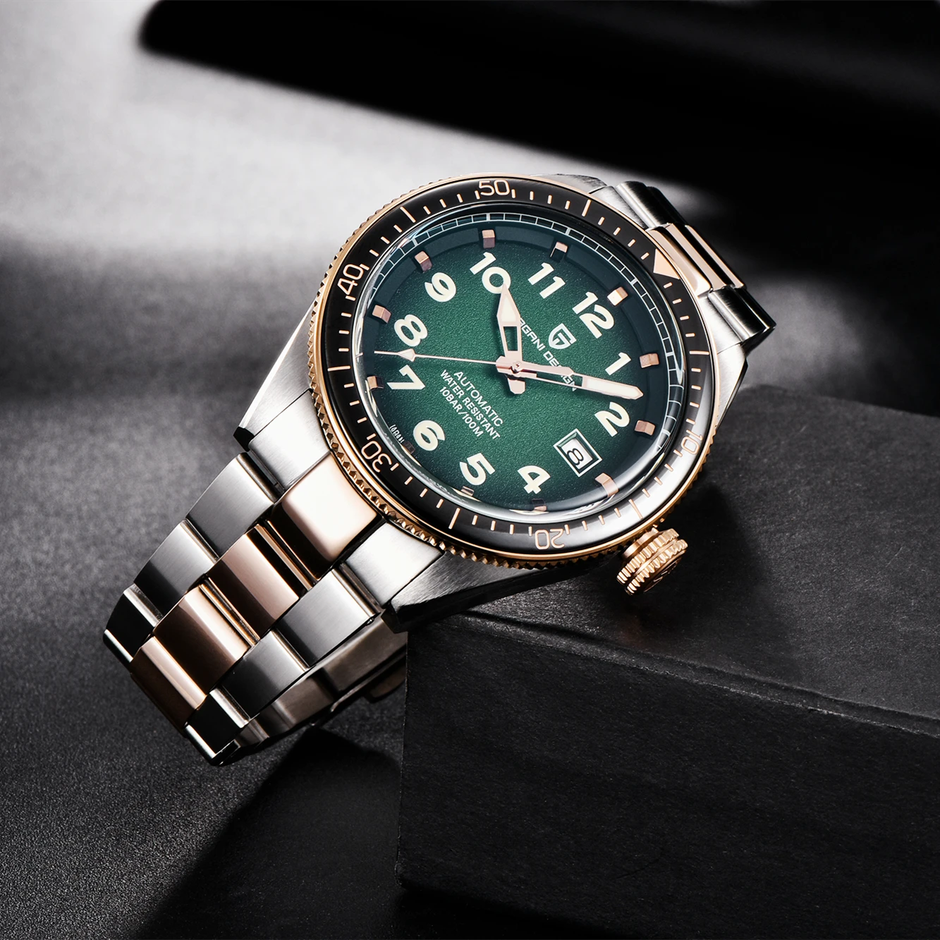 

PAGANI DESIGN Japan NH35 Movement Automatic Watch 100m Diver Mechanical Watch Luxury Sapphire Luminous Watches Men Montre Homme