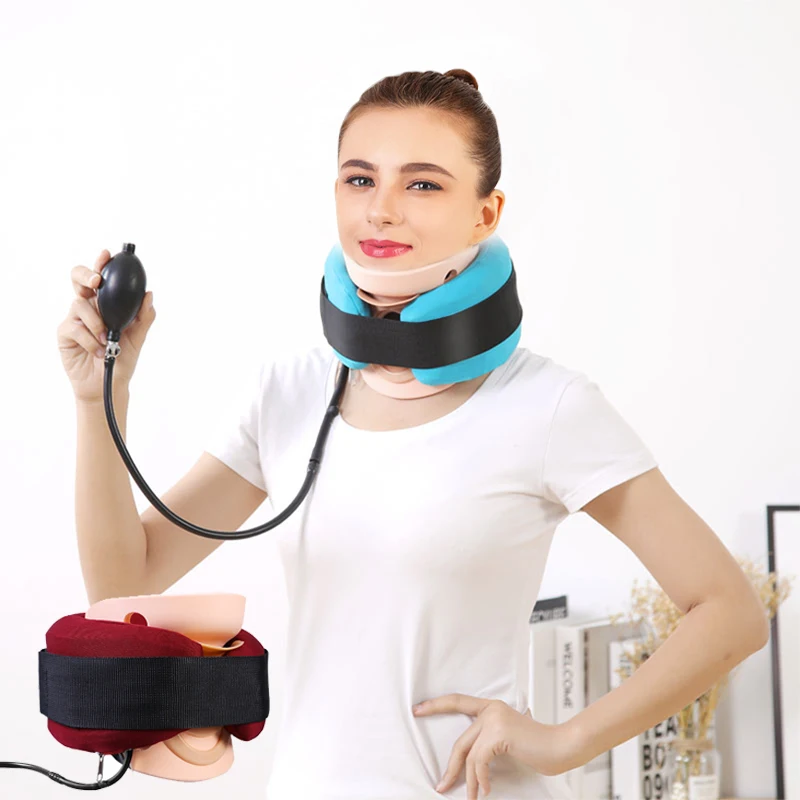 Регулируемый шейный позвонка Трактор Съемный и моющийся шеи облегчение боли