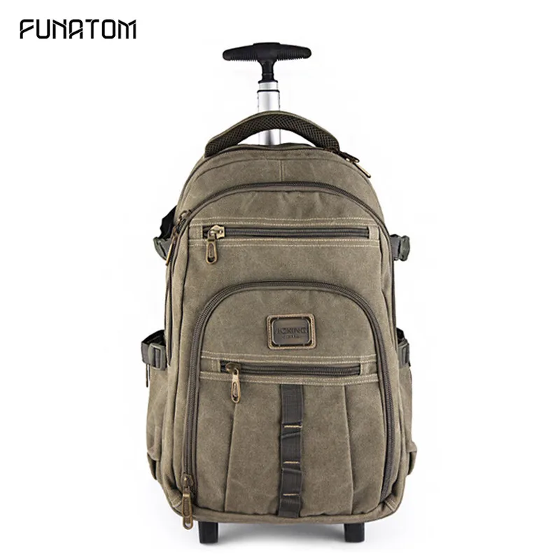 Мужской чемодан на колесиках с колесами холщовые Сумки бирка для багажа рюкзак