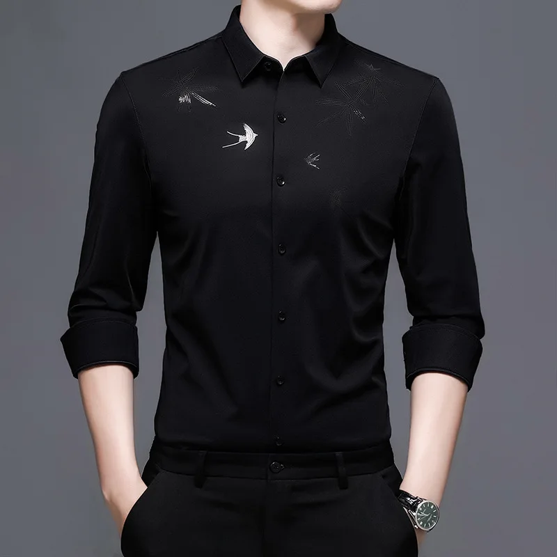 

2021 spring shirt men's casual new men's printed long sleeve fashion men's 209