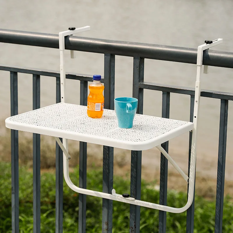 

Small European Modern Simple Garden Balcony Railing Metal Carbon Steel Wall Mounted Folding Hanging Learning Table HIR1371 FB