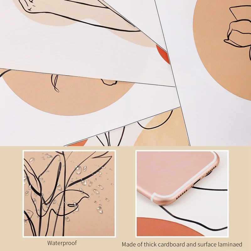 6 шт. абстрактная картина для рисования леди домашний декор скандинавский холст