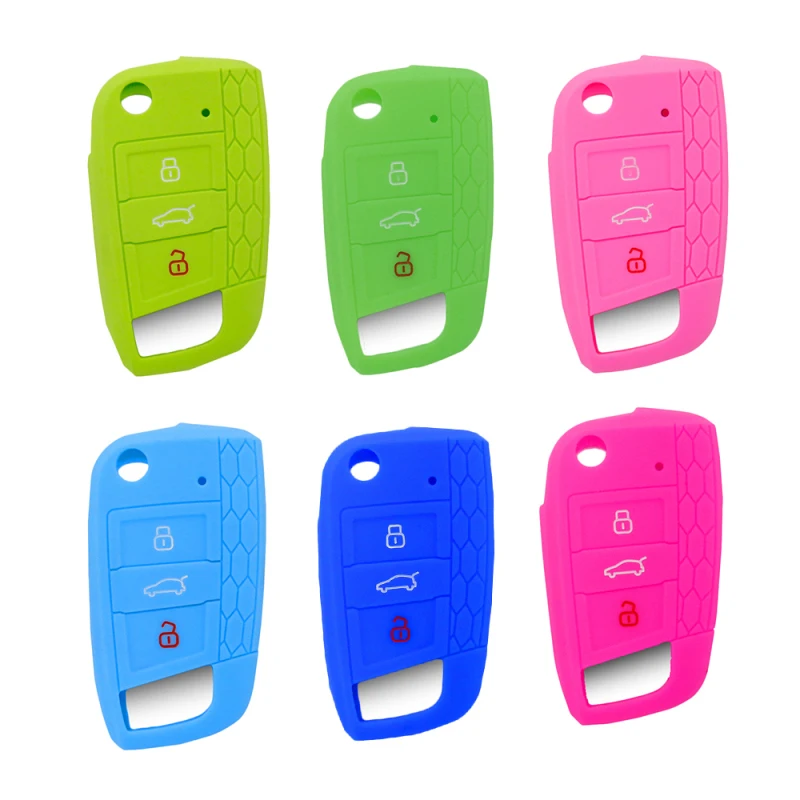 

Чехол для автомобильного ключа силиконовый чехол для Volkswagen VW Golf 7 mk7 Skoda Octavia A7 для SEAT Leon Ibiza 3 автостайлинг