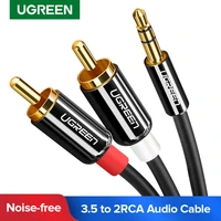 ugreen 3 5mm to 2rca audio auxiliary adapter stereo 3 5 mm splitter cable aux rca y cord for smartphone speakers tablet hdtv mp3