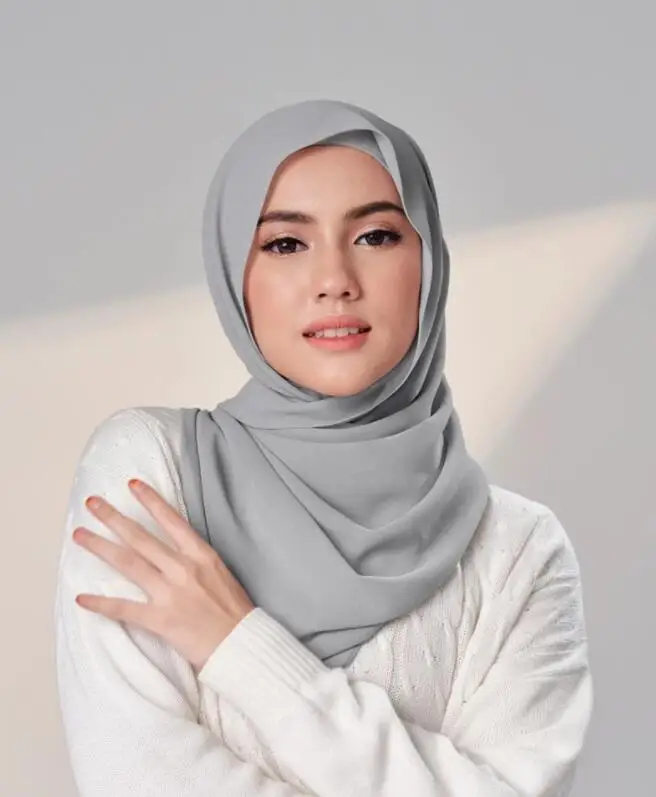 Шифоновый мгновенный хиджаб с шляпкой эластичная трикотажная искусственная