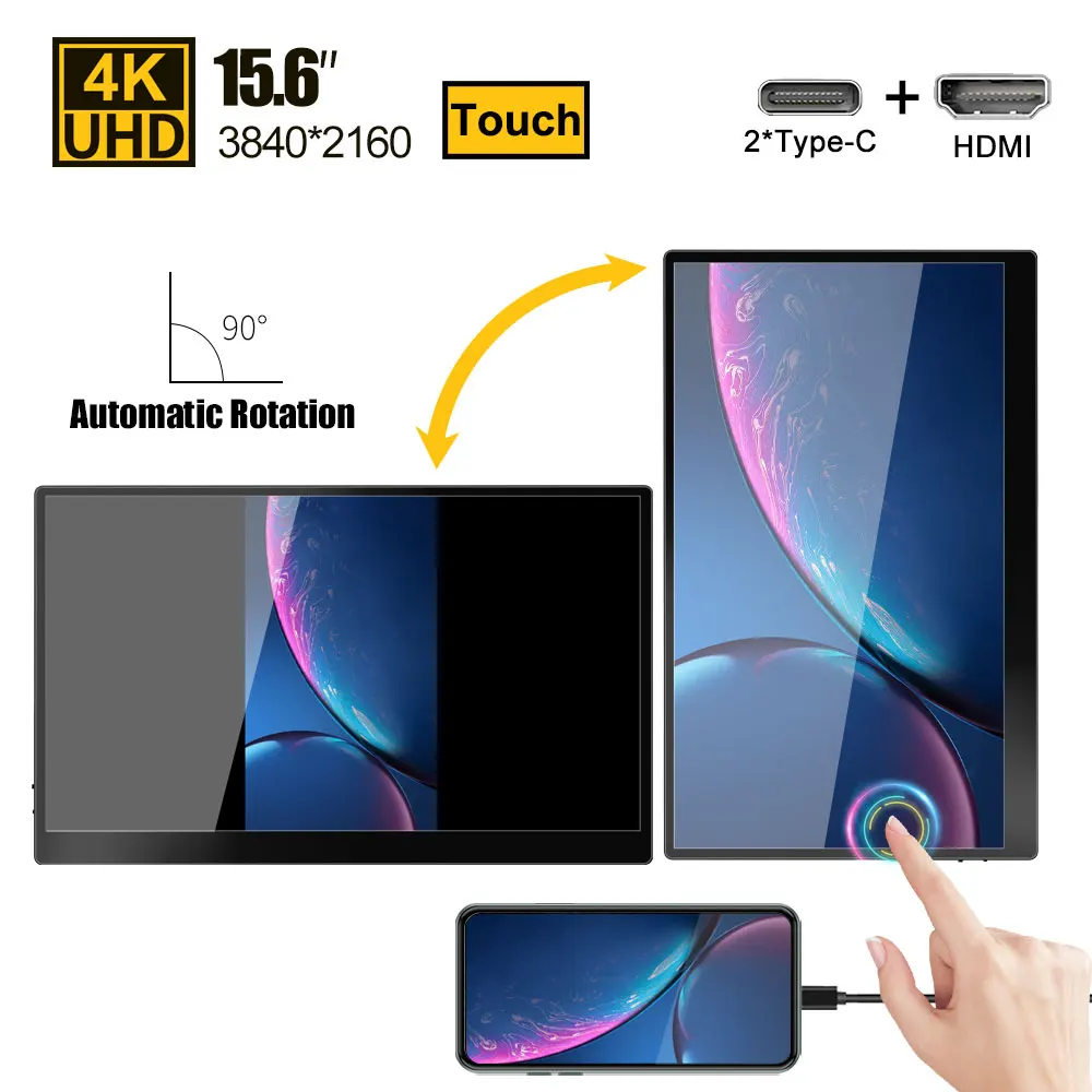 156 4k usb c сенсорный монитор для lepow ps4 switch xb