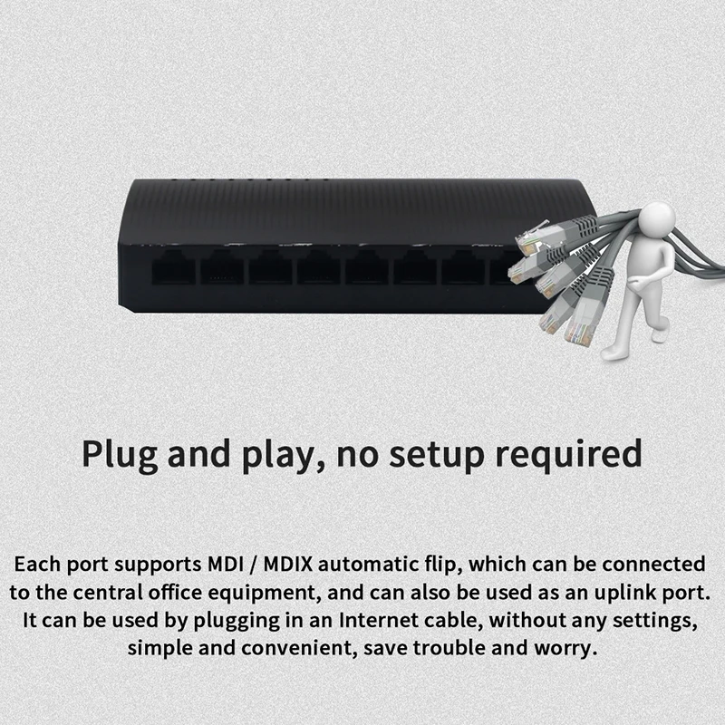 GLVISION GLSG108 Ethernet коммутатор 8-портовый s гигабитный Порт настольный 10/100/1000 Мбит/с RJ45