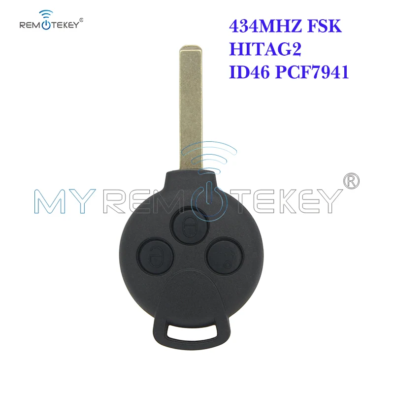 Remtekey 3 кнопки 434 МГц Автомобильный Дистанционный ключ подходит для Mercedes-Benz Smart Fortwo
