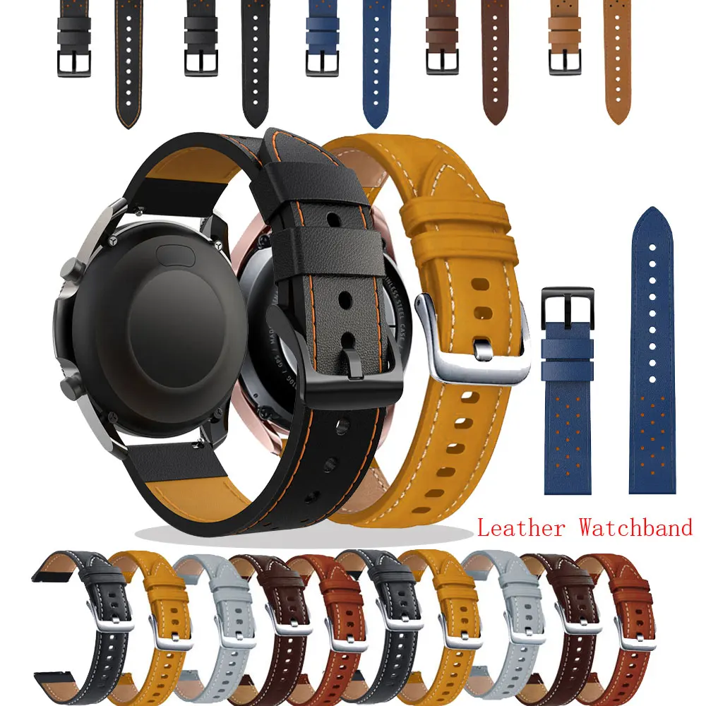 

Vintage Genuine Leather Watchbands Belt For Garmin Approach S40/Amazfit Bip GTS 2e GTR TicWatch E 20/22mm WatchBand Accessories