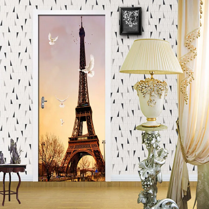 Наклейка на дверь сделай сам ПВХ водонепроницаемые самоклеящиеся обои с