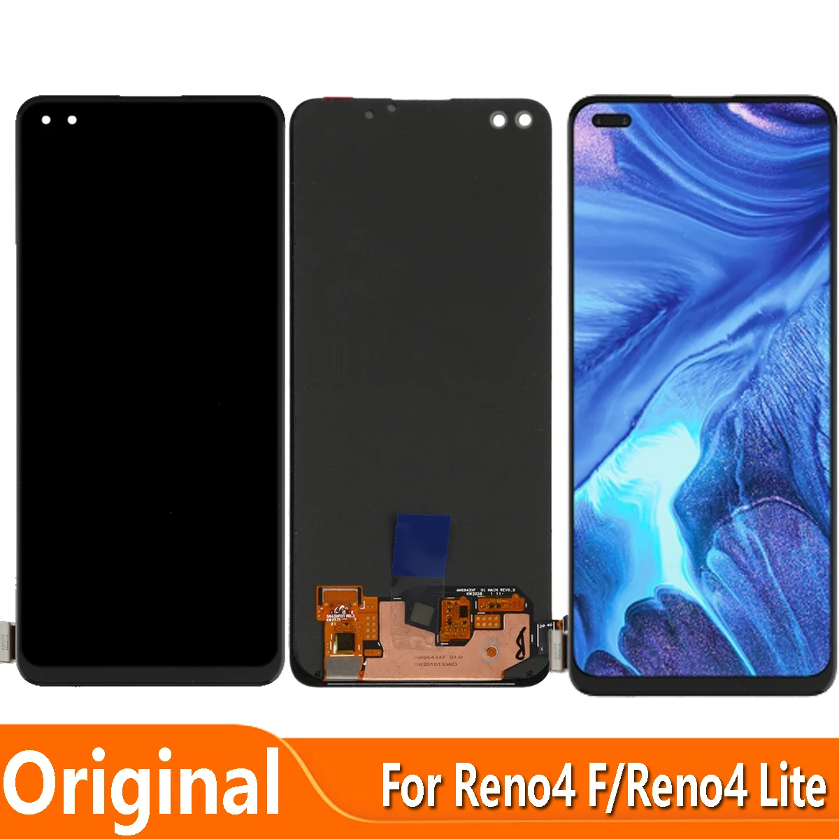 Pantalla AMOLED de repuesto para m&oacute;vil, montaje de digitalizador t&aacute;ctil LCD DE 6,43 pulgadas para OPPO Reno4 F SPH2209 A93 4G CPH2121, Reno 4 F-0