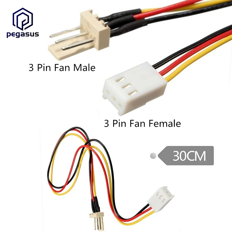 30CM PC Computer Internal Built-in Fan 3Pin Power Extension Cable |