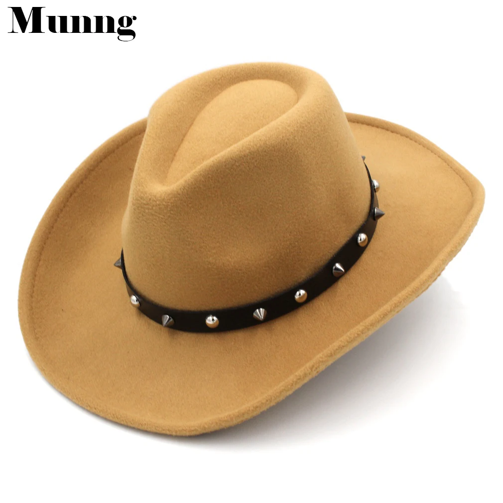 

Munng Western Cowboy Panama Punk Lover Top Hat Unisex Wide Upturn Roll-up Brim Chapeau Outdoor Party Street Beach Church Cap