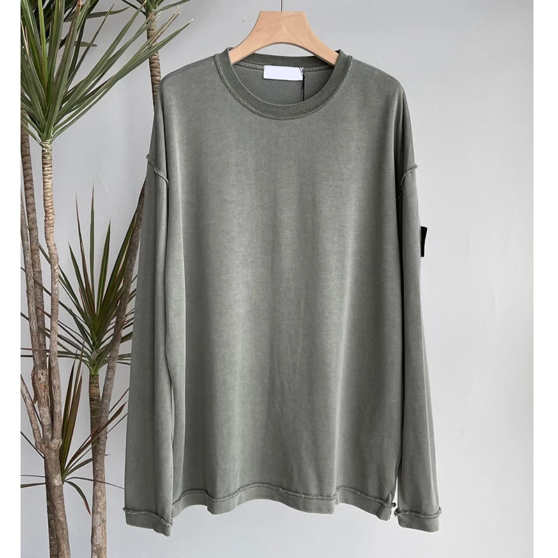 

Футболка Мужская/Женская с длинным рукавом, винтажная потертая Повседневная Уличная одежда, топ для пар, весна-осень, MA245