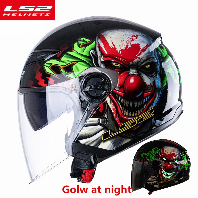 

Мотоциклетный шлем LS2 OF569, винтажный шлем с открытым лицом для мужчин и женщин, с двойными линзами