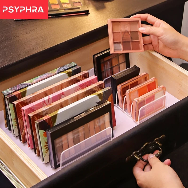 

7 Grids Clear Acrylic Eyeshadow Compact Organizer Drawer Organization Divider Makeup Storage Box Transparent Slot Cosmetics Case