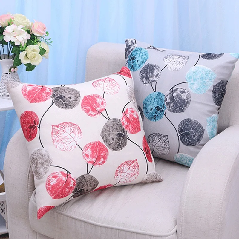 Новейшая бархатная наволочка с рисунком искусственных листьев квадратная