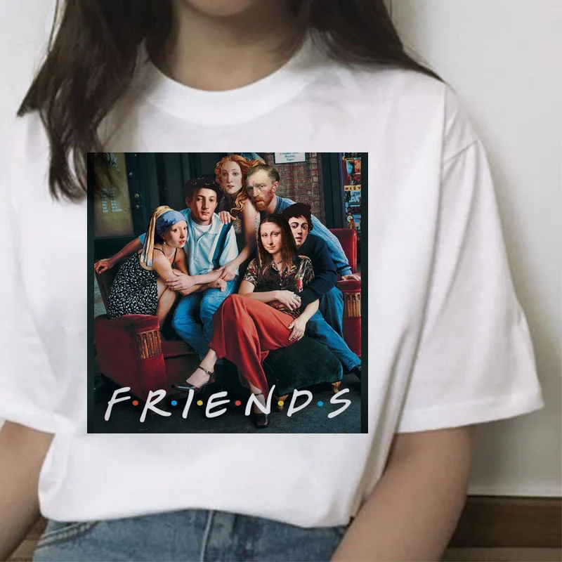 Футболка mona lisa в стиле хип хоп летняя футболка женская friend harajuku Эстетическая