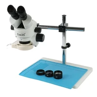 3 5x 90x binocular stereo zoom microscope big table stand 1x 0 5x 2 0x auxiliary objective lens 56 led for pcb soldering