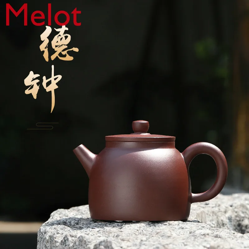 

Yixing Фиолетовый Глиняный Чайник, чистый ручной работы, сырая руда, фиолетовая глина, чайный горшок кунг-фу, домашний чайный набор Dezhong