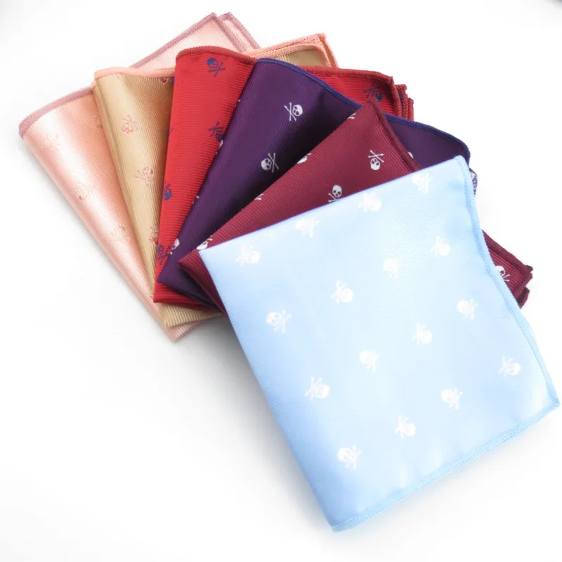 12 цветов бантик Hanky набор с черепом регулируемый маленькое карманное полотенце