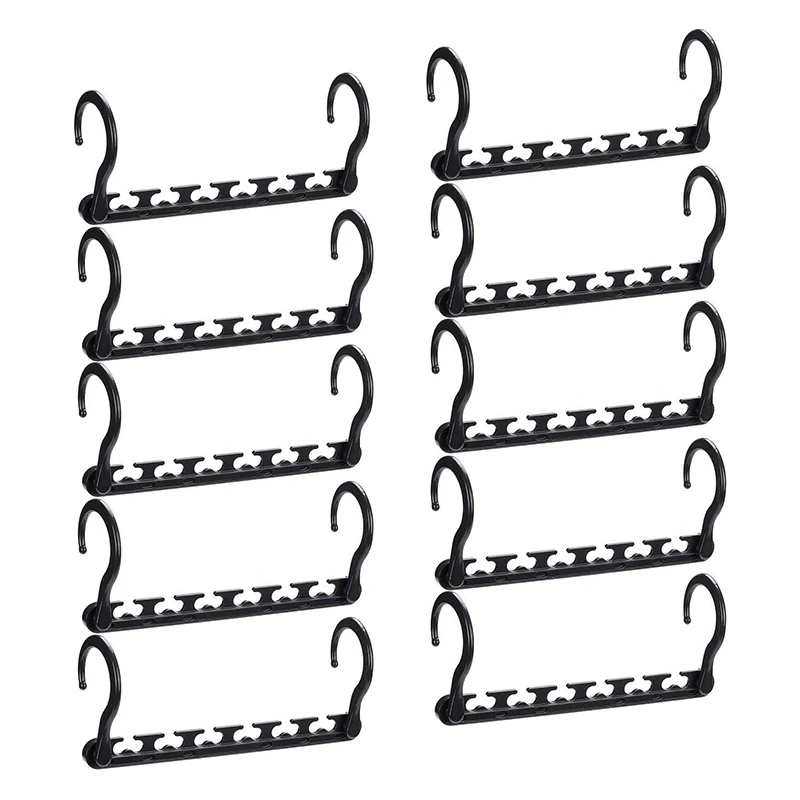 

Sturdy Plastic Space Saving Hangers Cascading Hanger Organizer Pack of 12 Closet Space Saver Multifunctional Hangers-ABUX