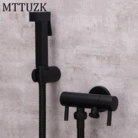 mttuzk mtte black square bidet bathroom hand shower bidet toilet sprayer hygienic shower bidet tap wall mounted bidet faucet set