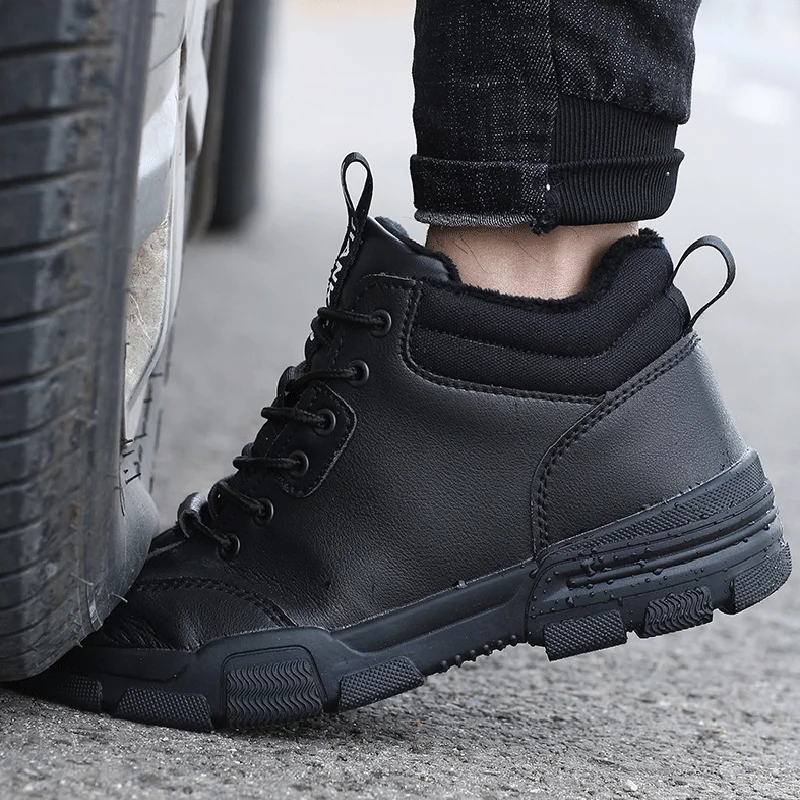 Construction Work Safety Boots Winter Waterproof Steel Toe Shoes Men Anti-smash Anti-puncture Indestructible | Обувь
