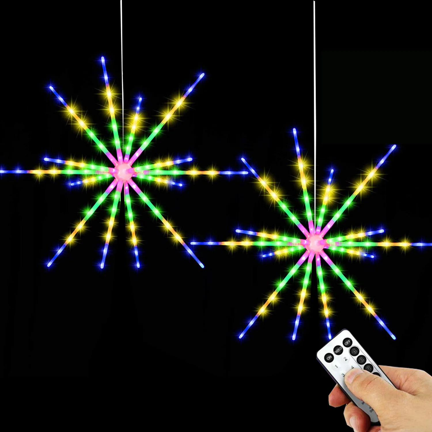 

Thrisdar 114LED Firework Light 8 Branch Copper Wire Hanging Starburst Light Battery Operated Christmas Party Fairy Twinkle Light