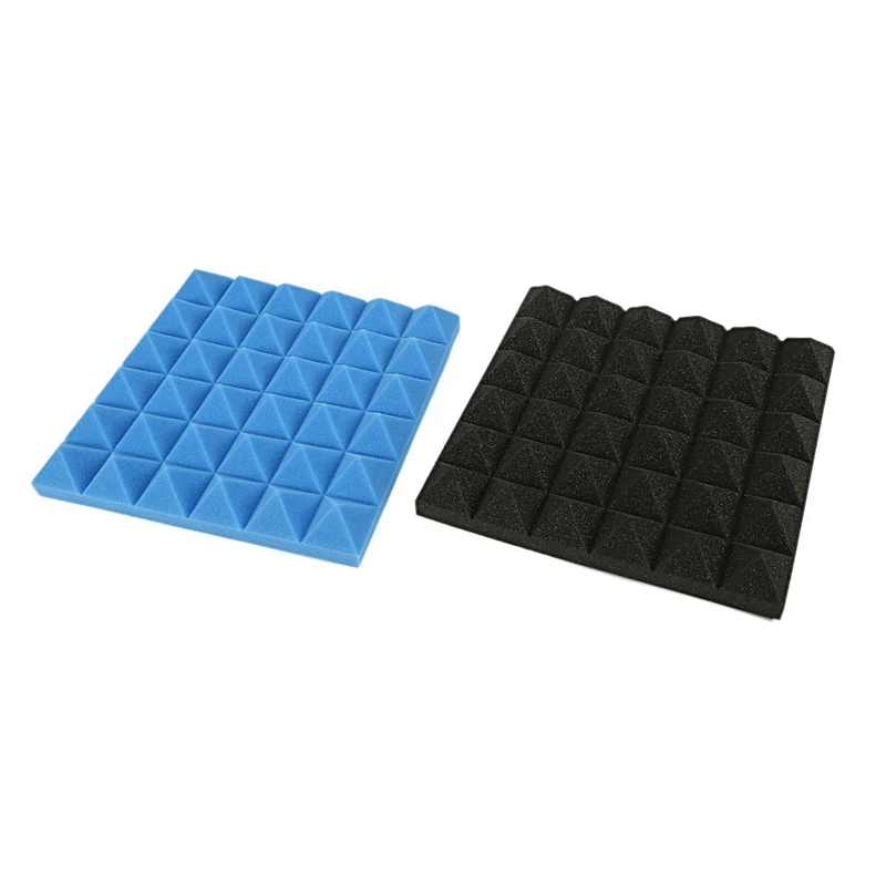 24 Pcs Charcoal Acoustic Tiles Soundproofing Foam Panels Studio Sound Padding 2 x 10 Inch(Black+Grey & Black+Blue) | Спорт и