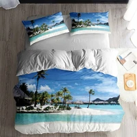 helengili 3d bedding set beach coconut tree print duvet cover set bedclothes with pillowcase bed set home textiles