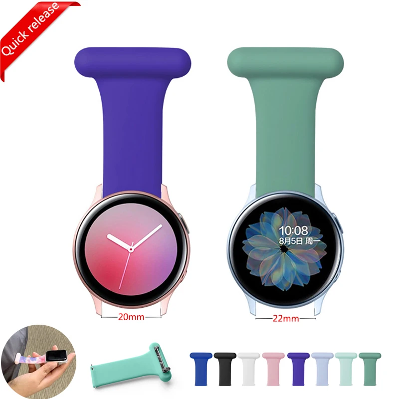 New Nurse Watch Pin Bracelet for Samsung Galaxy Watch 3 41 45mm 42mm 46mm Active 2 Silicone Band for Huawei Watch GT 2e GT2 46mm