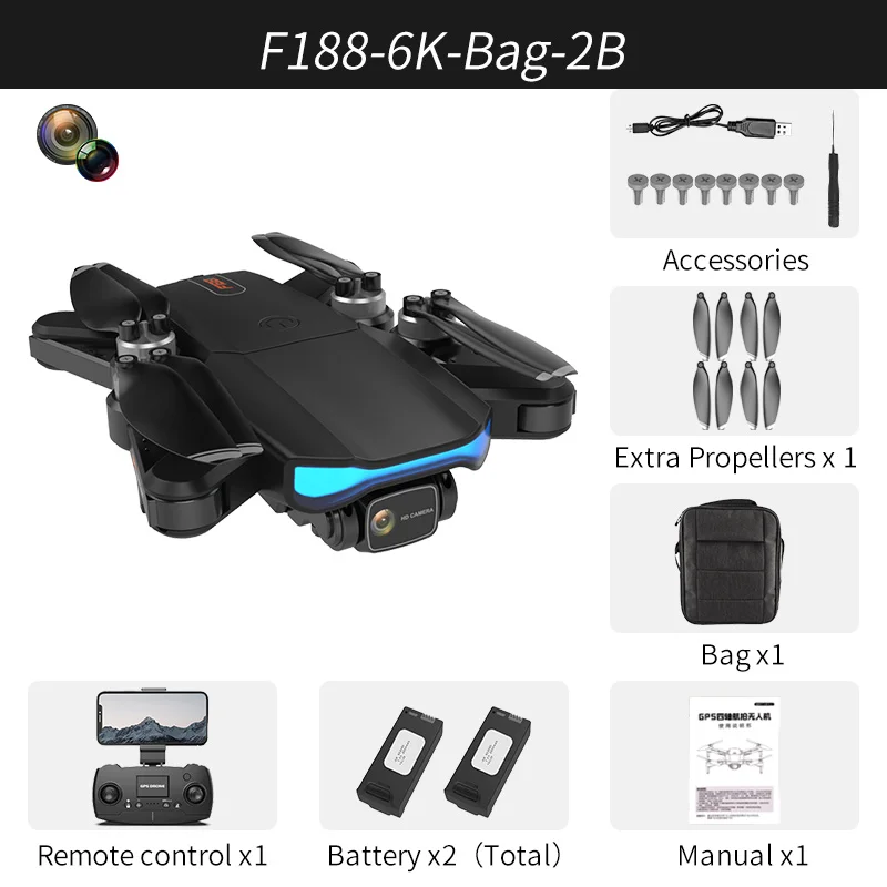 JINHENG Drone GPS 6k Profesional Brushless Motor 5G Quadcopter With Camera Dual HD FPV Foldable Drones WiFi RC Helicopter Gifts |