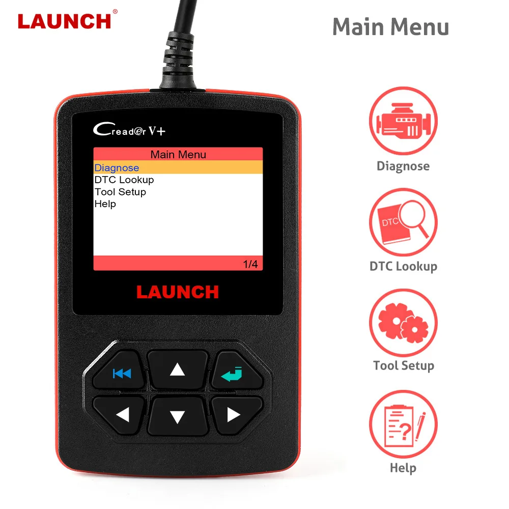 LAUNCH X431 Creader V + OBDII OBD2 код ридер чистый двигатель сканер Поддержка Полный стандарты