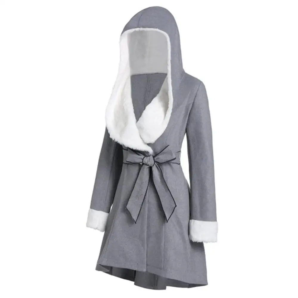 Женское шерстяное пальто женская зимняя теплая плюшевая длинная куртка с