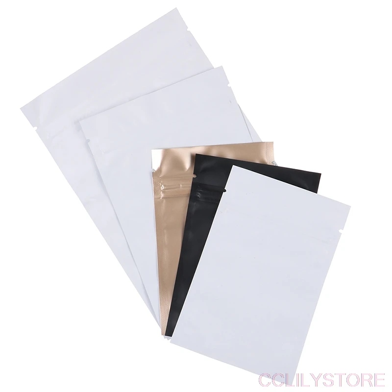 

50 шт Матовая термосвариваемая Пластик плоский рот Ziplock упаковка Алюминий Фольга сумка держатель для карт