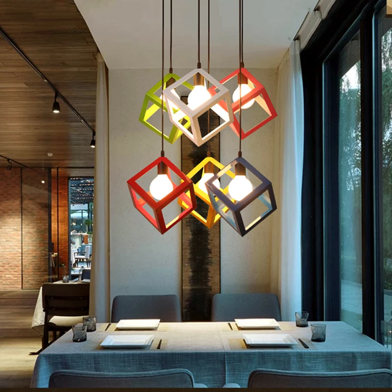 Винтажный подвесной светильник черная железная веревка лампа в стиле