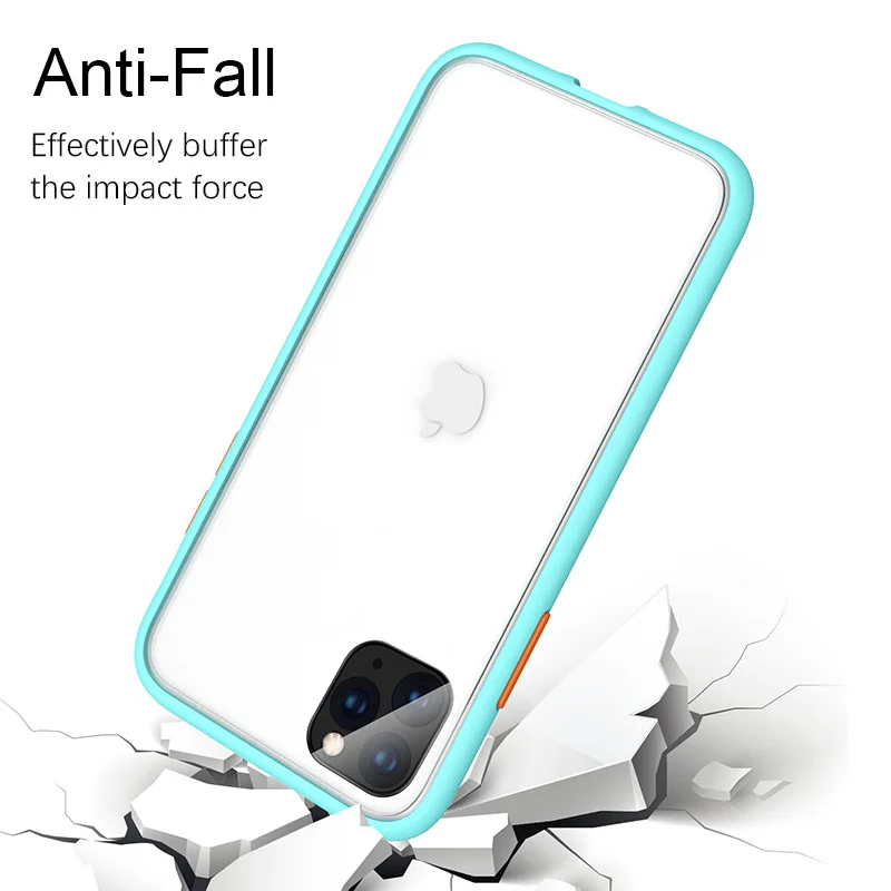 Полупрозрачный матовый чехол для iphone 11 Pro Max, силиконовый бронированный цветной Твердый чехол для iphone 7 8 plus x xs, чехлы для Max XR coque