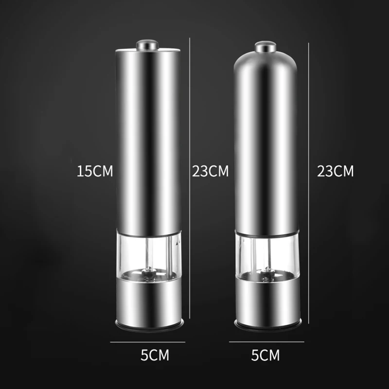 

1/2pcs Stainless Steel Electric Mill Grinder Black Pepper Salt Grinder Cutter Home Kitchen Seasoning Tools Cooking Accessories