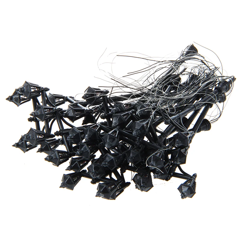 

20 штук Модель садовый светильник Двойные головки фонарный столб масштаба 1:100