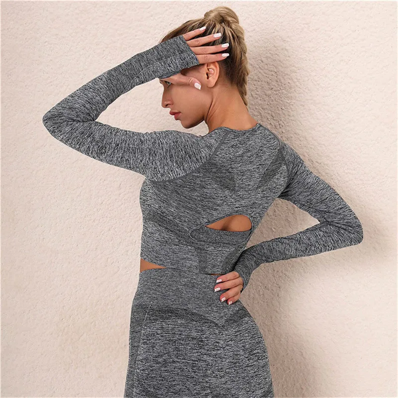 

Women Yoga Summer Female Workout Sportswear Gym Fitness training Hollow Out Running Tracksuit Clothing Tight Solid Stretchy