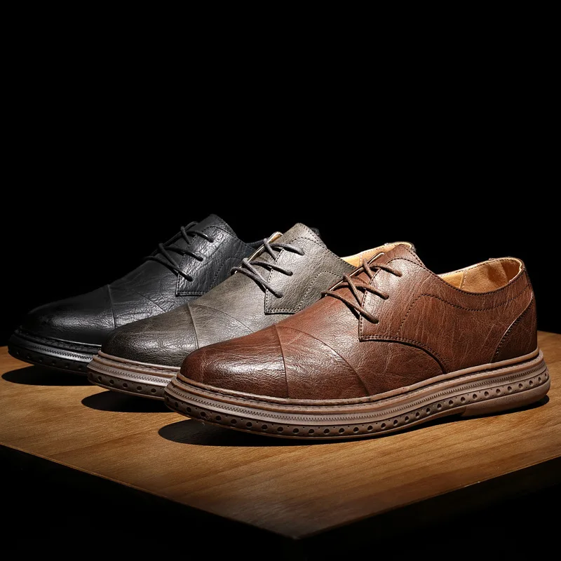 

Mens Oxford Leather Shoes Casual Platform Shoes Classic Leather Dress Top Quality Shoes Men Fashion British Autumn Men Shoe