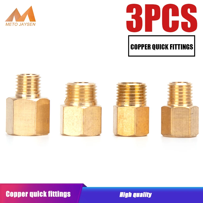 

M10x1 M8x1 быстроразъемный соединитель, соединительные фитинги с воздушным гнездом, женская и Мужская резьба, медный двухсторонний штекер, 3 шт./комплект