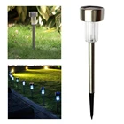 Водонепроницаемый световой столбик для садовых дорожек, светодиодная лампа для лужайки на солнечной батарее, 10 шт.